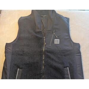 Under Armour Men's Black Sherpa Fleece Vest XL Loose Fit